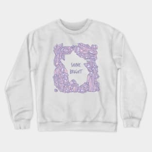 Shine Bright - Geometric Crystal Illustration Crewneck Sweatshirt